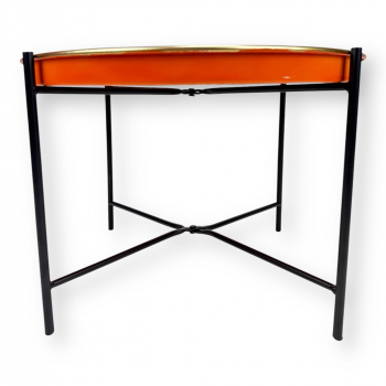 Tablett Vitoria Ø 40 cm – Klappbarer Tabletttisch in Orange im marokkanischen Stil